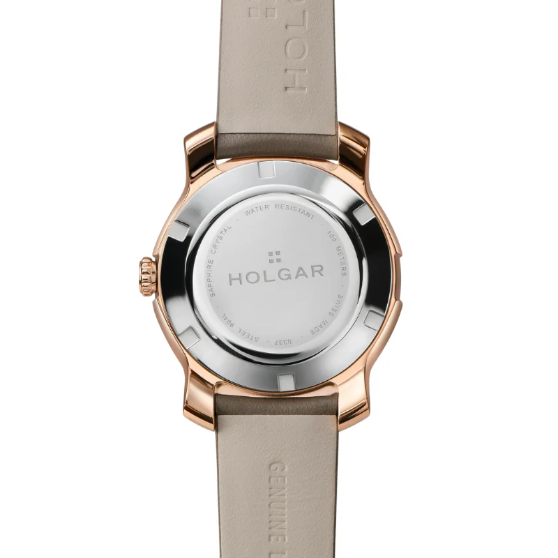 Women's Champagne Dial, 5N Rose Gold Case and Earth Leather Strap | Brown Dial - Image 3