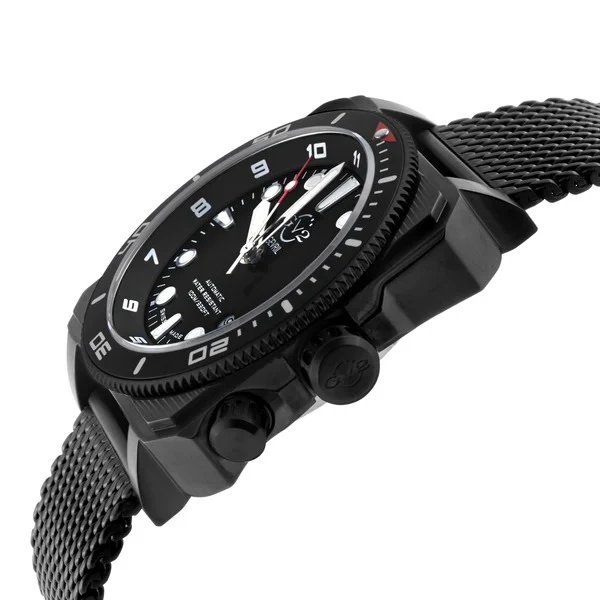 XO Submarine Sellita SW200 rotating bezel Black dial Black PVD Divers watch Mesh | Black Dial - Image 3