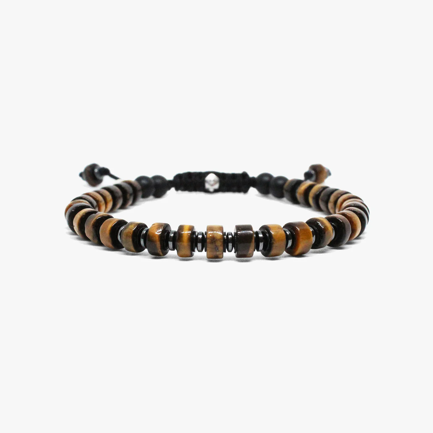 Yellow Tiger Eye, Gunmetal Bracelet M (7.25" Wrist) | Dial