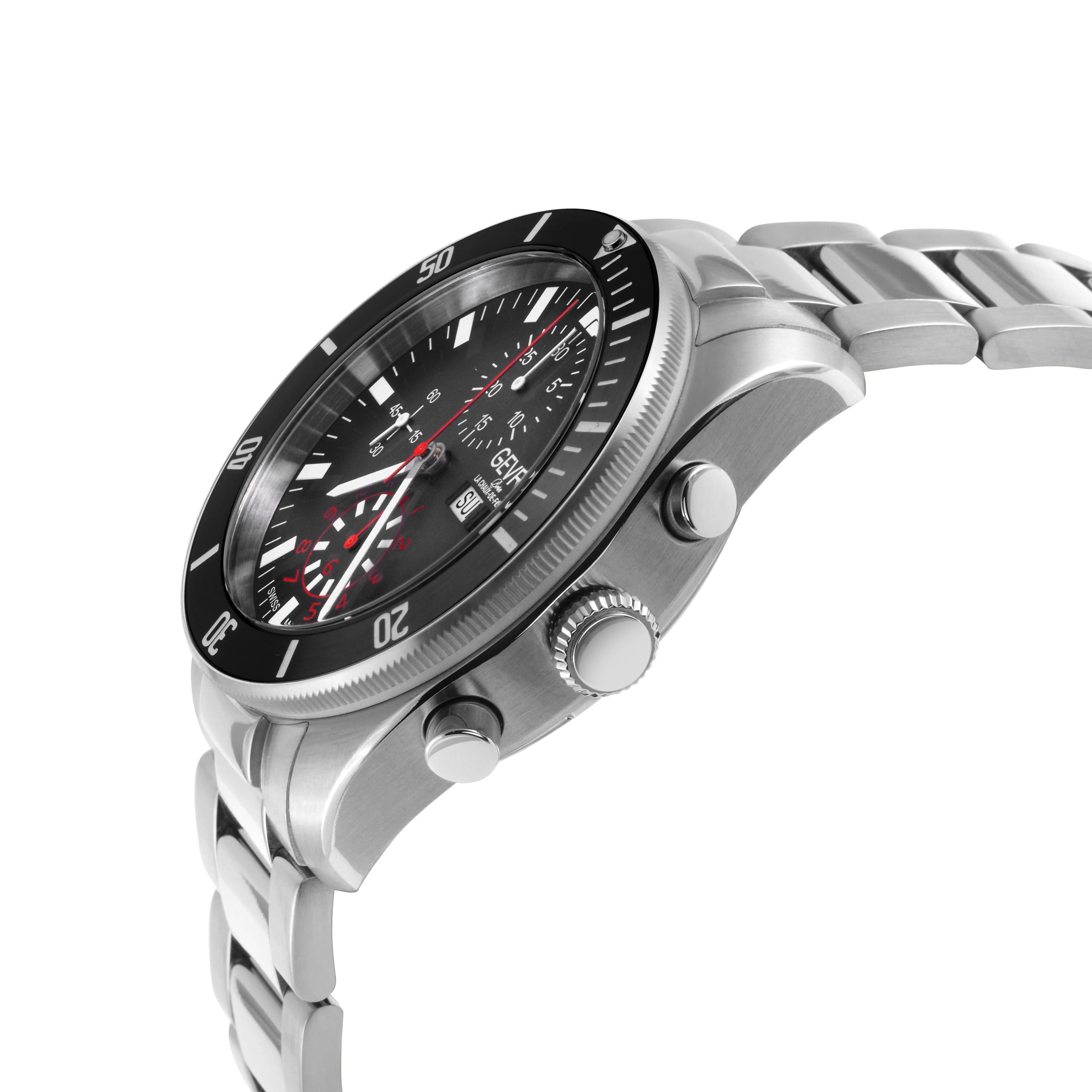 Yorkville - Chronograph Gevril Yorkville Swiss Automatic Chronograph  Watch, SS Case, Black bezel, Black Dial | Black Dial - Image 2