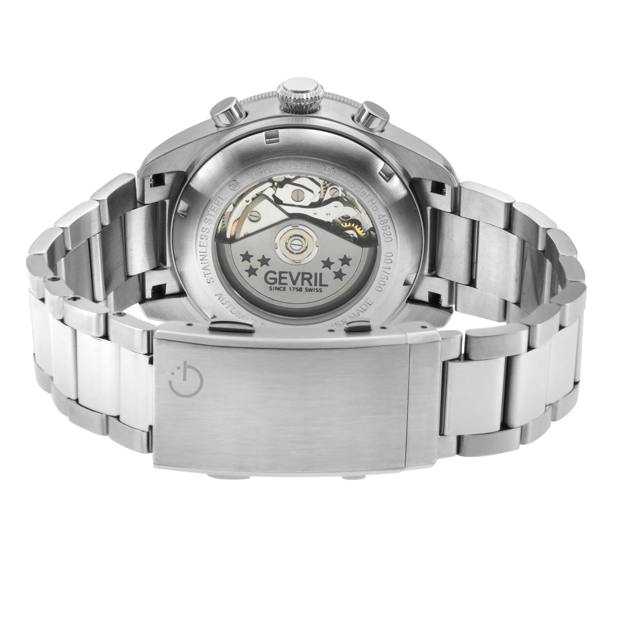 Yorkville - Chronograph Gevril Yorkville Swiss Automatic Chronograph  Watch, SS Case, Blue bezel, Blue Dial | Blue Dial - Image 3