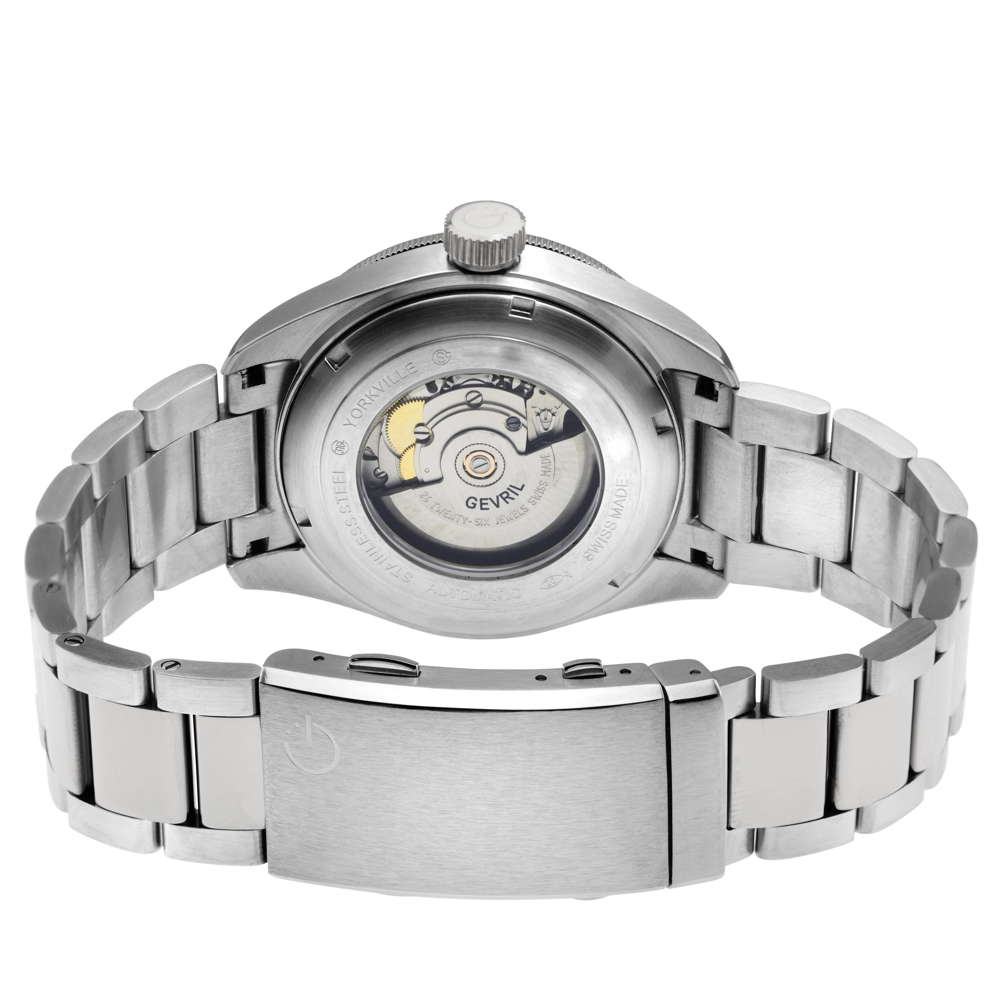 Yorkville Gevril Men's Black Dial Sellita SW200 Swiss Automatic Unidirectional Bezel Bracelet Date Luminous Watch | Black Dial - Image 2